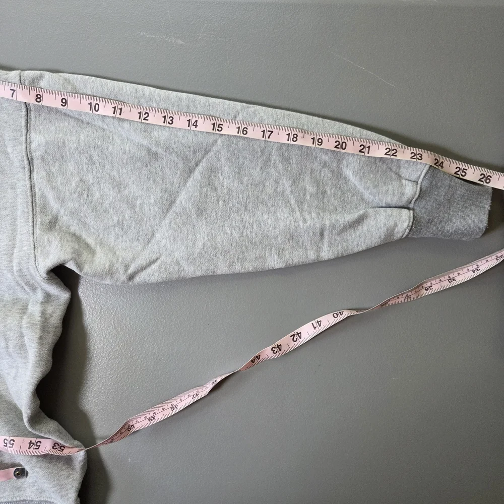AEO Graphic Fleece Crewneck Sweatshirt Gray Pink Size XS - Picture 12 of 15